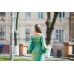 Boho Style Ukrainian Embroidered Maxi Dress Bluegreen with Green/White Embroidery